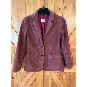 Vintage Radishes & Roses Lined Corduroy Blazer Rust Brown READ Size XS (5464)